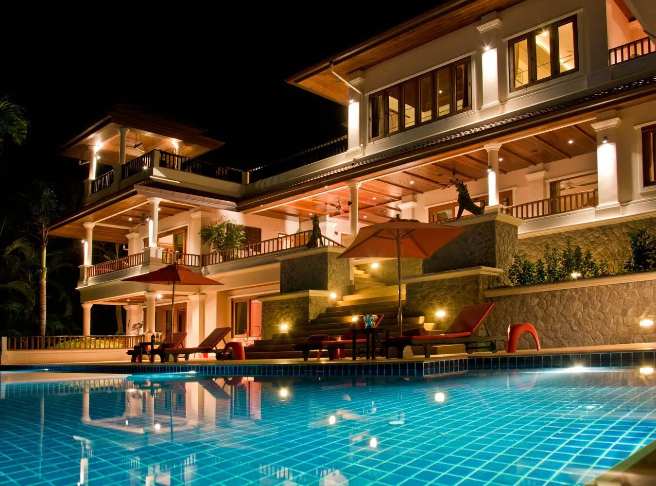 Private pool villa with 6 bedrooms for rent In Choeng Thale — Thumbnail 4