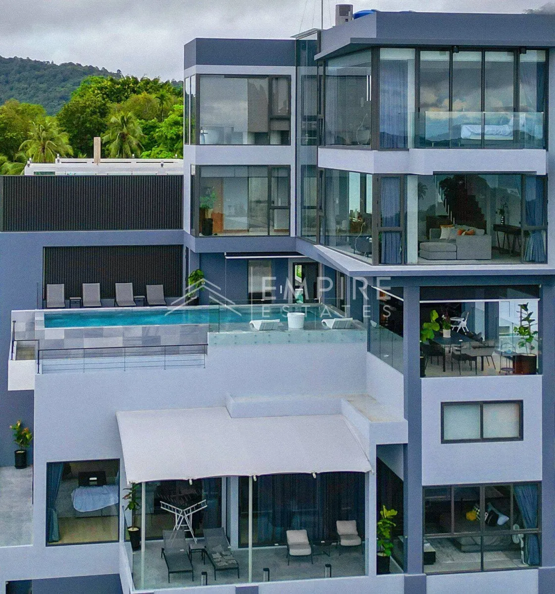 6 Bedrooms Modern Style with Sea View  Private Pool Villa in  Rawai Phuket — Thumbnail 11