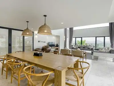 Mountain view in tropical paradise villa in Layan